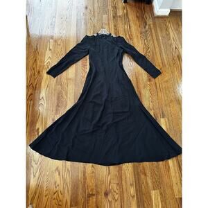 Zara Formal Cold Shoulder Maxi Dress Long Sleeve High Neck Fit And Flare Size Sm